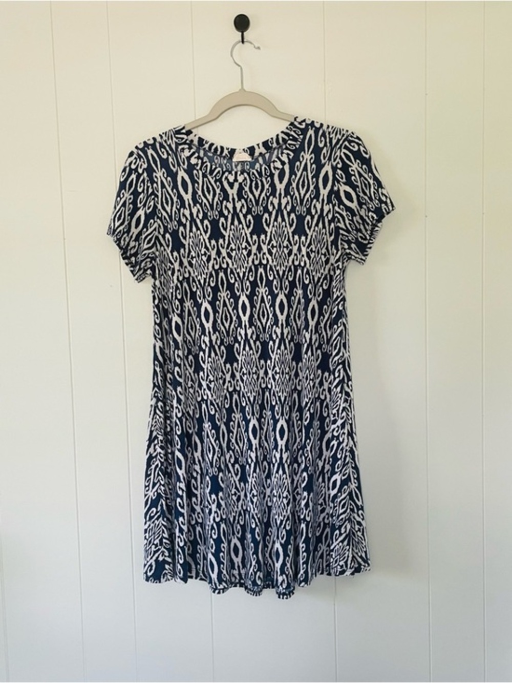 Teenflo Navy and White Patterned Midi Dress